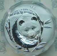 Fake 1 kg silver Panda coin on Ebay