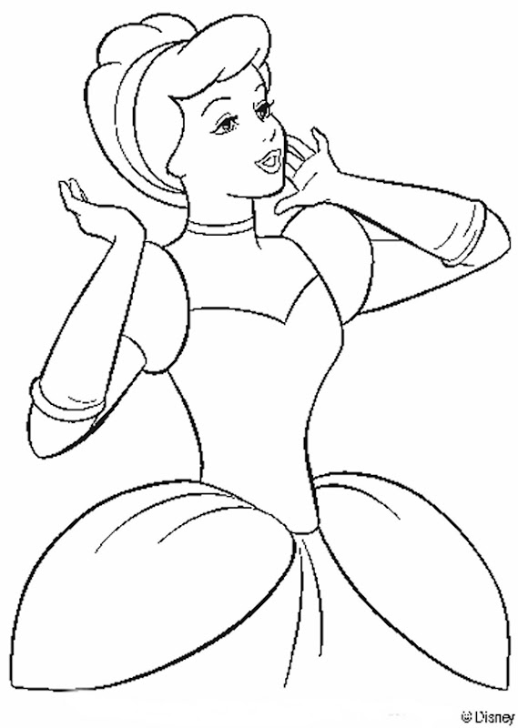 Cinderella coloring pages of her preparation for the ball gala event title=