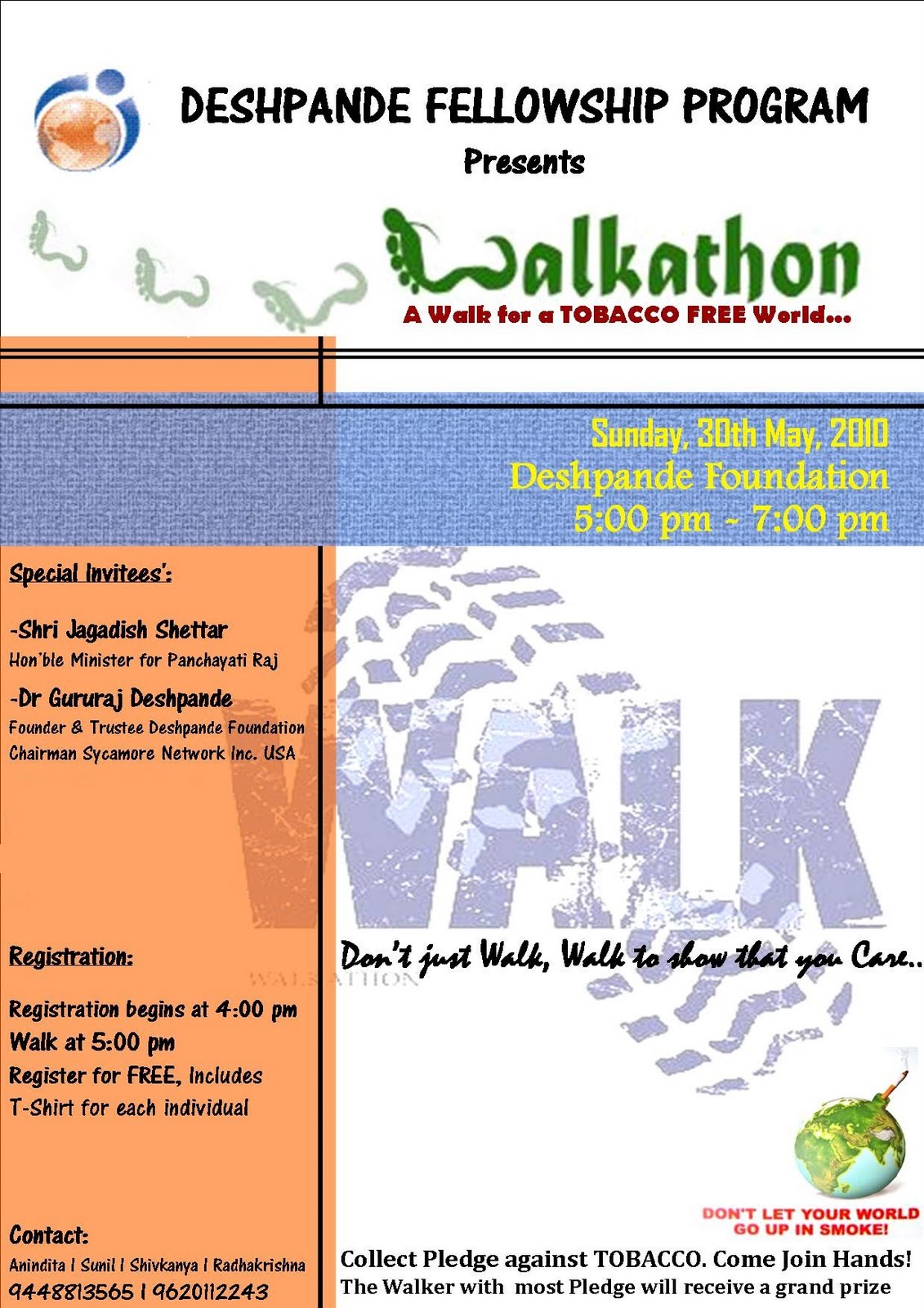 Walk-a-thon", Walk against Tobacco