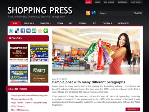 Shopping Press Free WordPress Themes - Blog Tasar\u0131mc\u0131s\u0131
