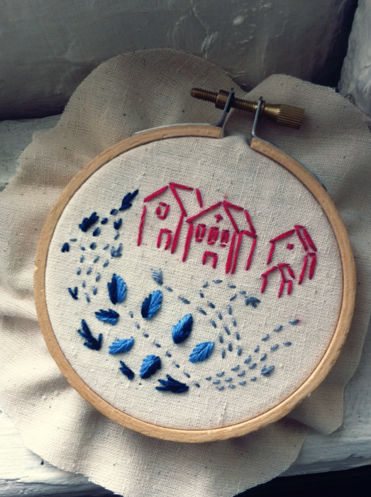 Steph Devino Embroidery Scandinavian Houses