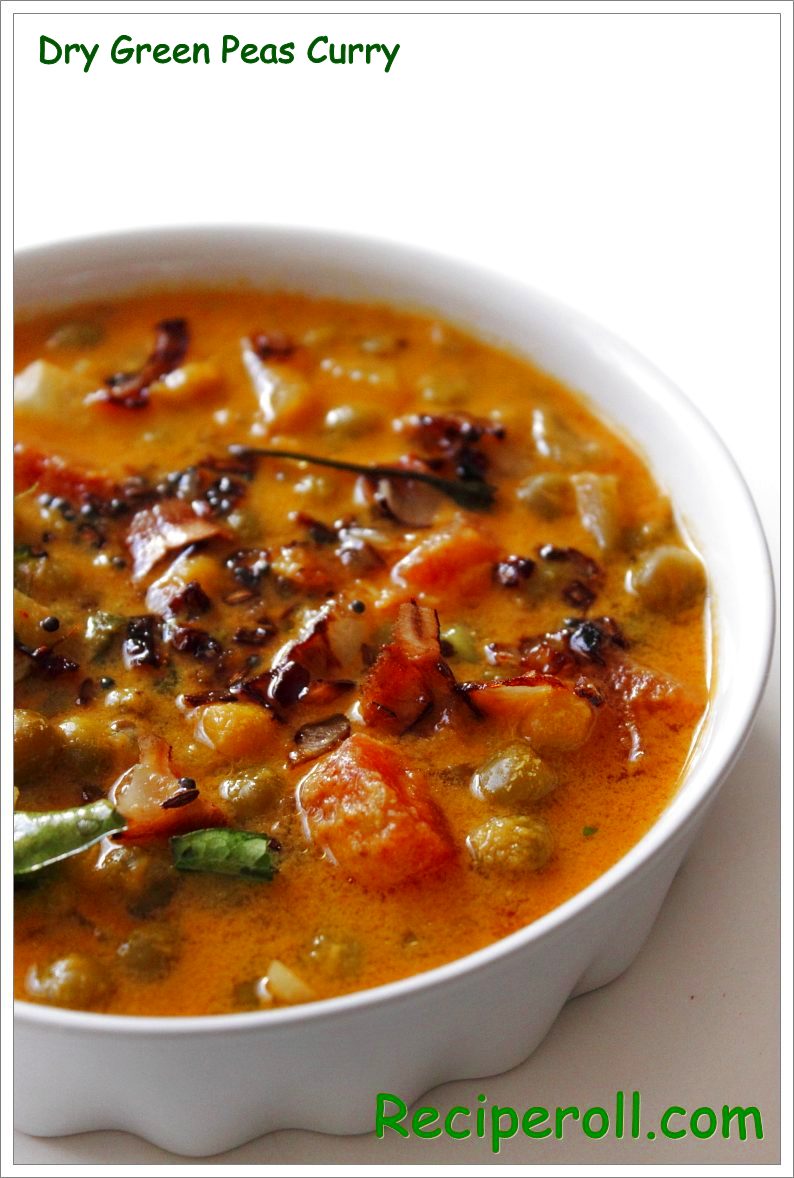 Dry Green Peas Curry / Kerala Style Pattani Kadala Curry/Kuruma