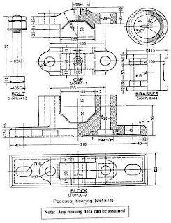 الرسم الميكانيكى Bearing Pedestal