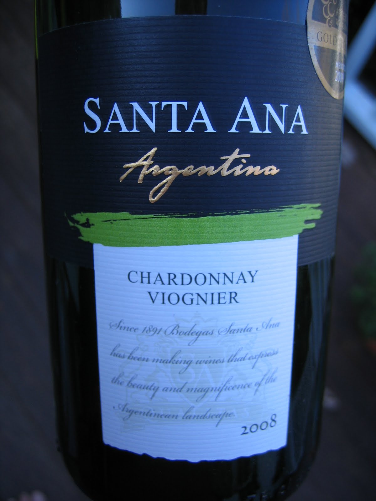 Spirit of Wine *** Santa Ana Chardonnay Viognier Cuyo, 2008, Argentina Wine Review and