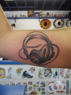 dj headphones tattoo