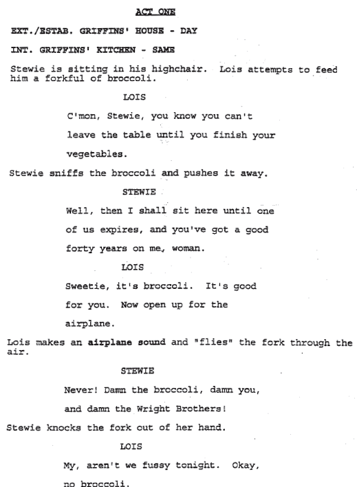 tv script writing format tv script writing format