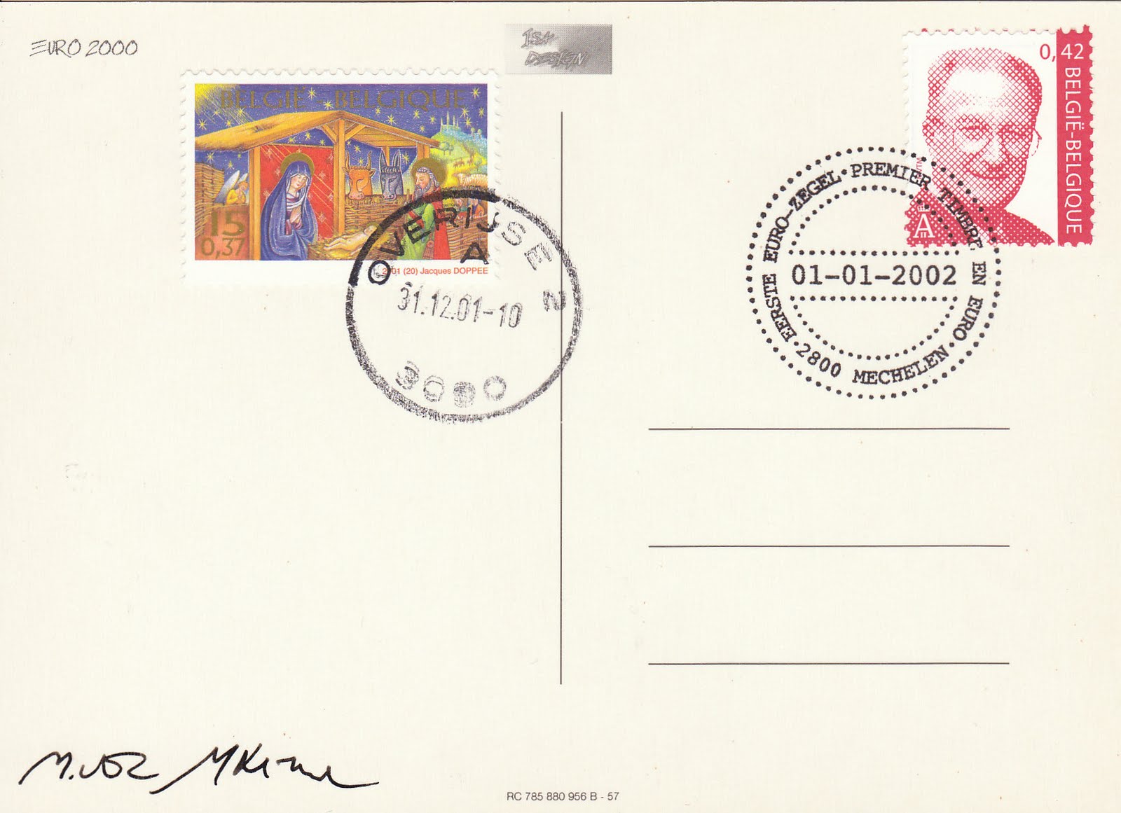 johan postcards Europe / Europa Launch of the first Eurostamps.