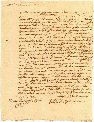 Spinoza, Brief 12A aan Lodewijk Meyer (facsimile), Voorburg, 26 juli 1663 [uitgegeven door A.K. Offenberg. Amsterdam, Universiteitsbibliotheek, 1975]