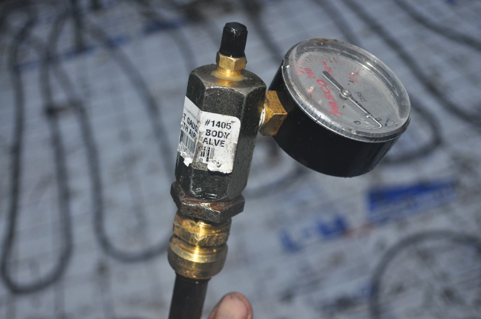 meat Pressure testing the radiant floor plumbing and discussion of pex