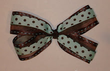 Brown and Blue Double Bow