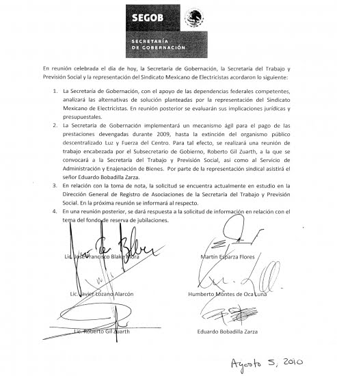 sindicato mexicano de electricistas blog segob sala de prensa ejemplos de minutas de reunion