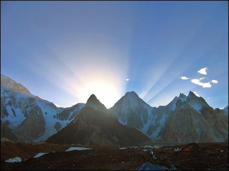 The Sun of the East. Beautiful sunrise from mountains of the Gilgit-Baltistan.