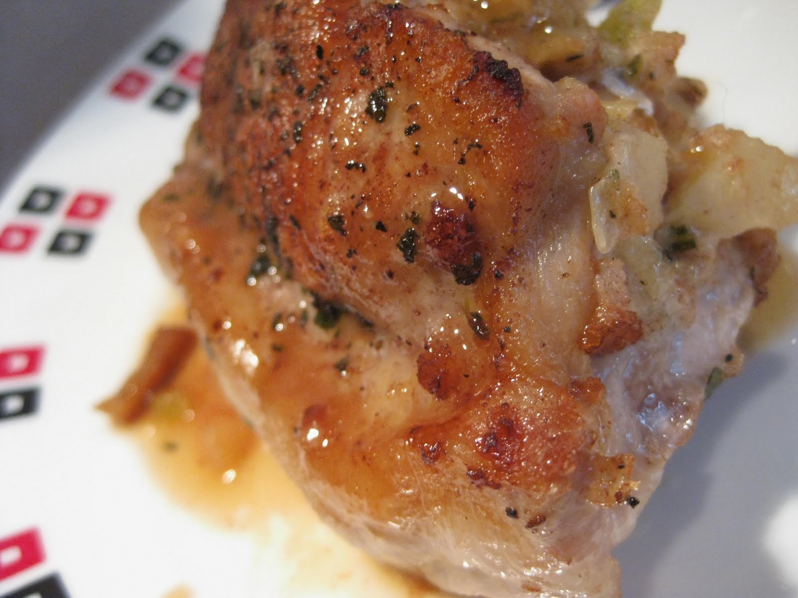 Andrea The Kitchen Witch Apple stuffed pork chops with pan sauce