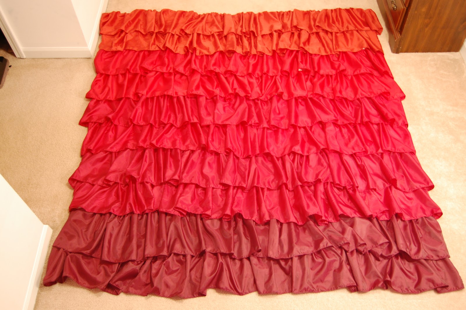 Sharing is Caring Flamenco Style Ruffled Shower Curtain