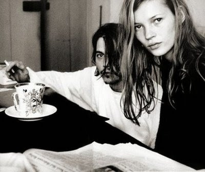 johnny depp and kate moss in bed.  but Kate and Johnny 
