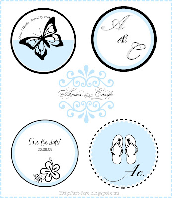 Blue and Black Wedding Monograms