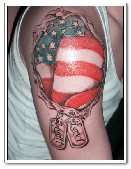 black and white american flag tattoos. Beautiful American Flag Tattoo