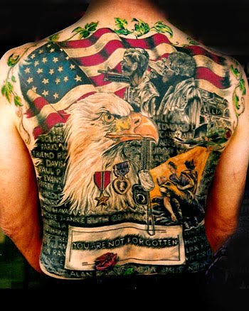 Extreme American Back Tattoo Full Design Concept