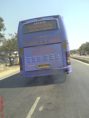 APSRTC Volvo B7R emitting thick exhaust