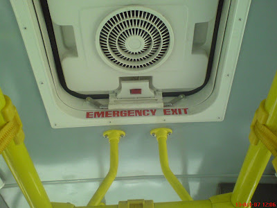 Emergency Exit in Chennai Volvo bus