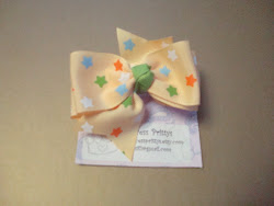 Starry Eyed Medium Bowtique Pritty on french barette $4.00 (sets available in September)