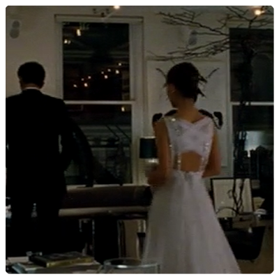  the white dress Natalie Portman wore for the toasting in Black Swan.