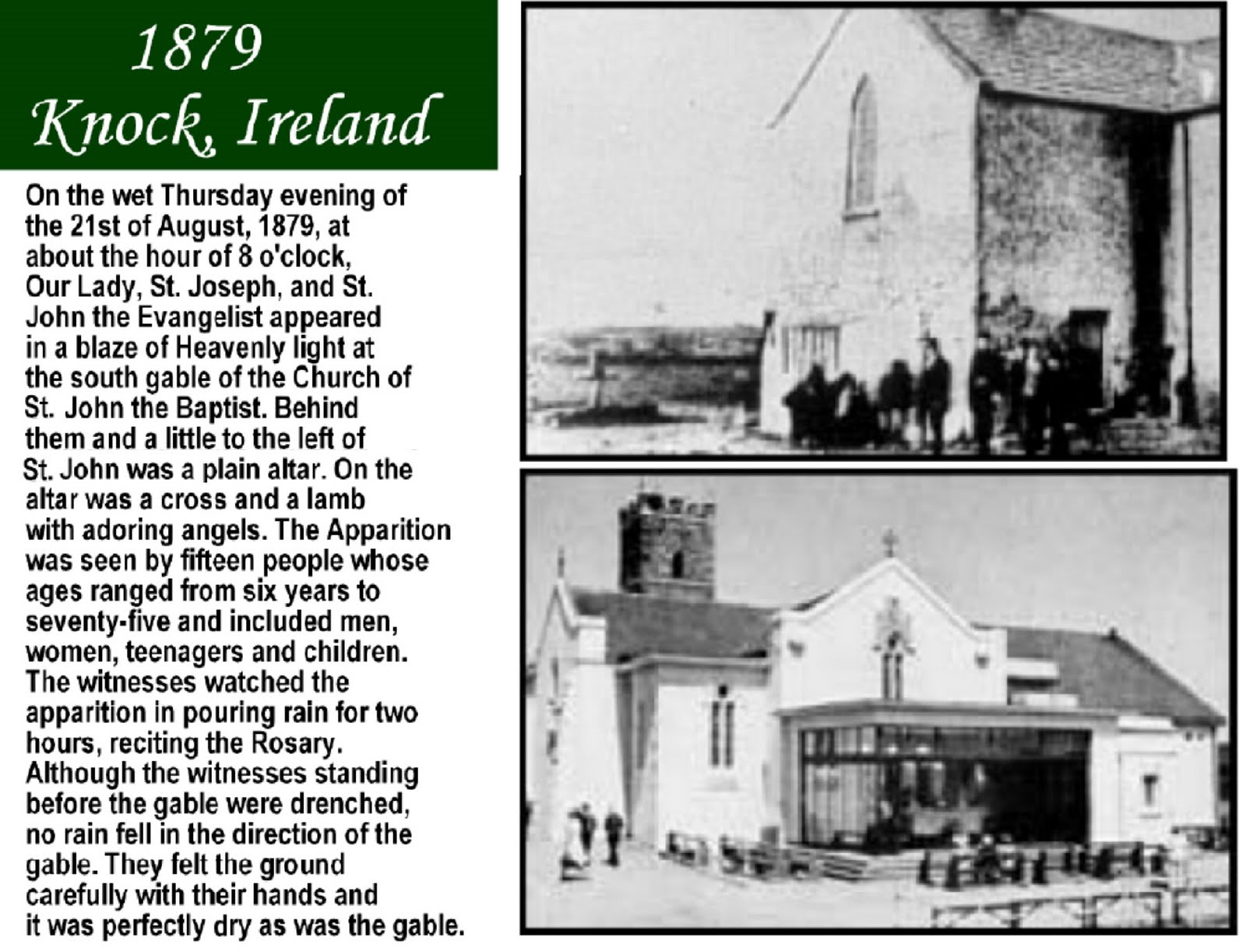 Speramus(We Hope!) Our Lady of Knock 1879, LaSallette 1846, and