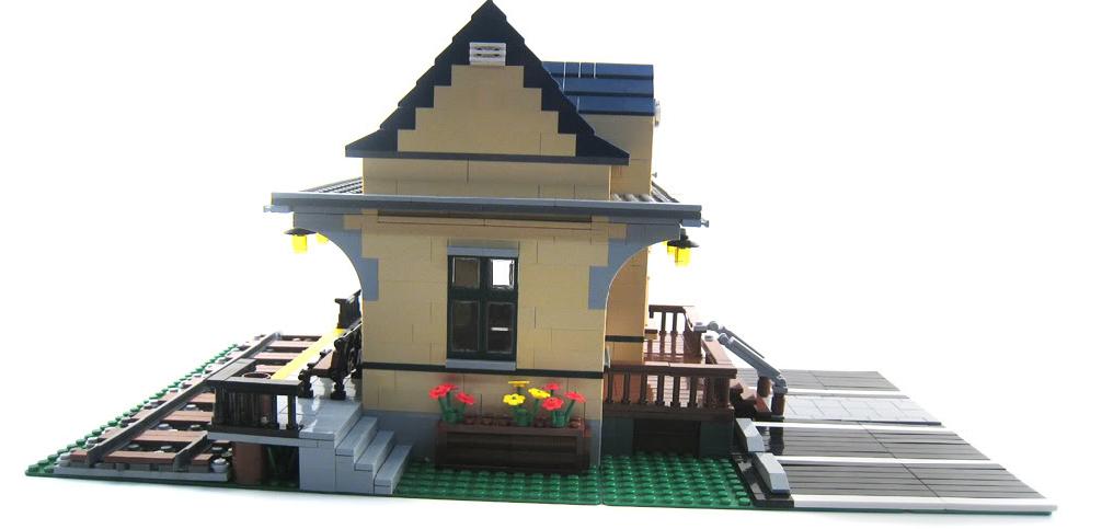 lego custom train station