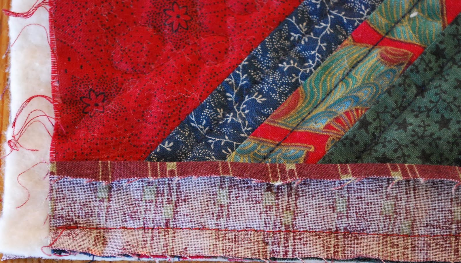 Milk and Honey Quilts String Quilt Finished with Knife Edge Binding