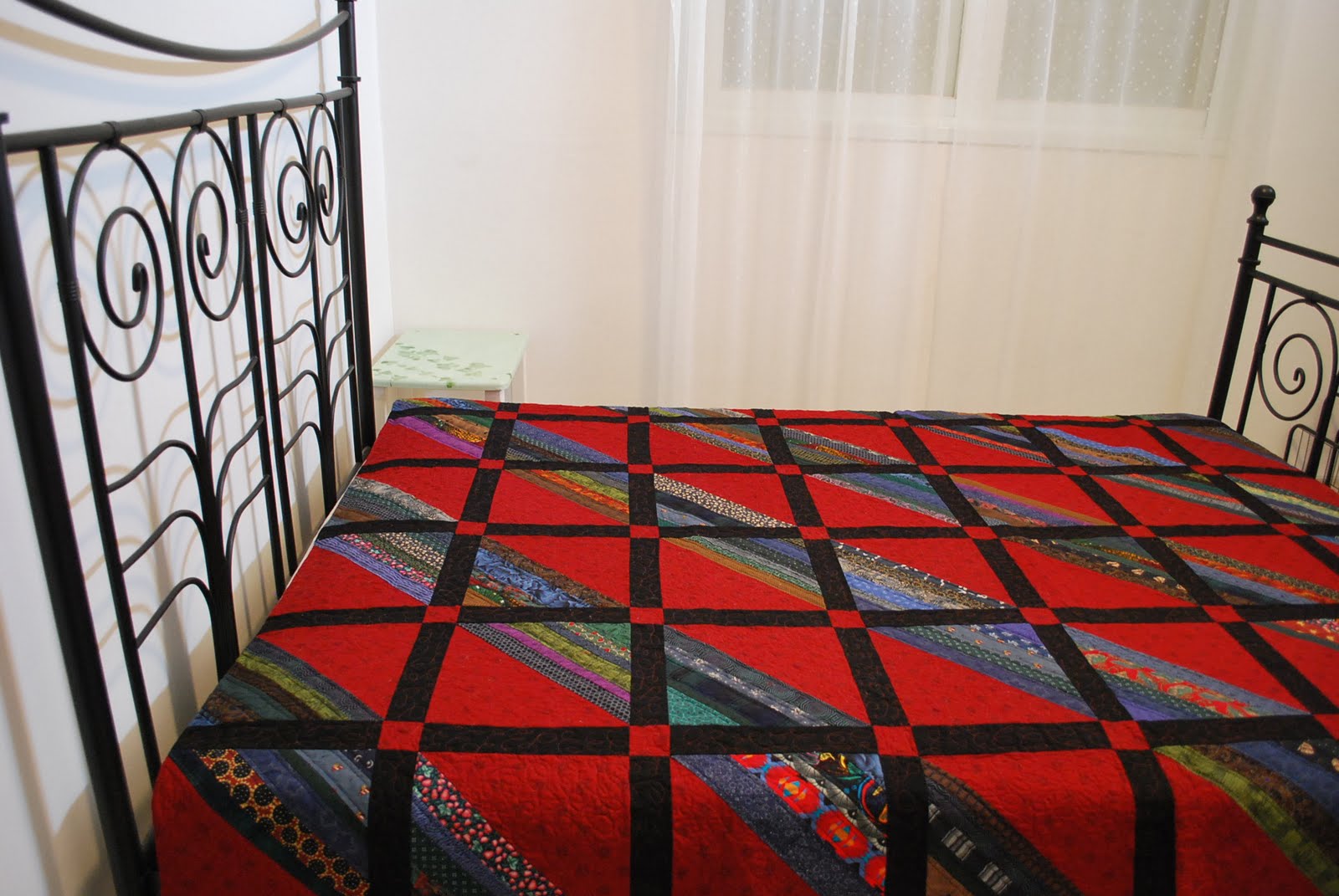 Milk and Honey Quilts String Quilt Finished with Knife Edge Binding