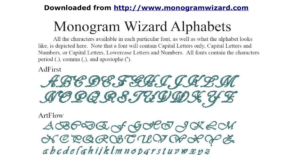 Campbell Creations Monogram fonts