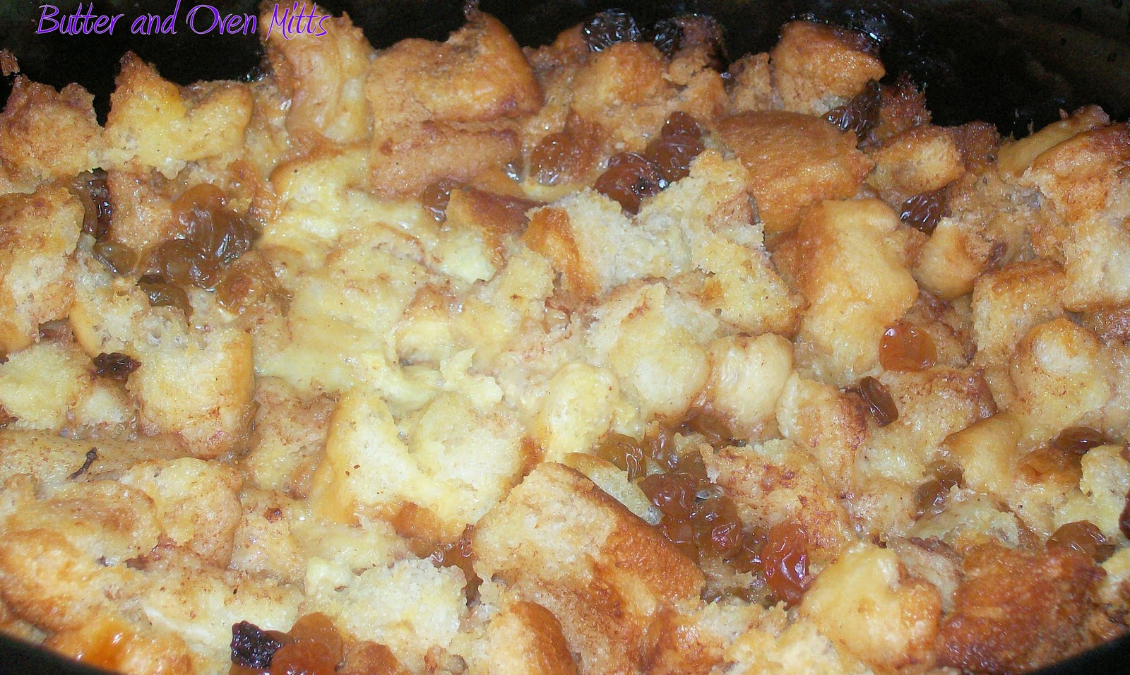 Butter and Oven Mitts Slow Cooker Bread Pudding