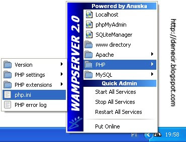 Acessar php.ini com o Wamp Acessar php.ini com o Wamp