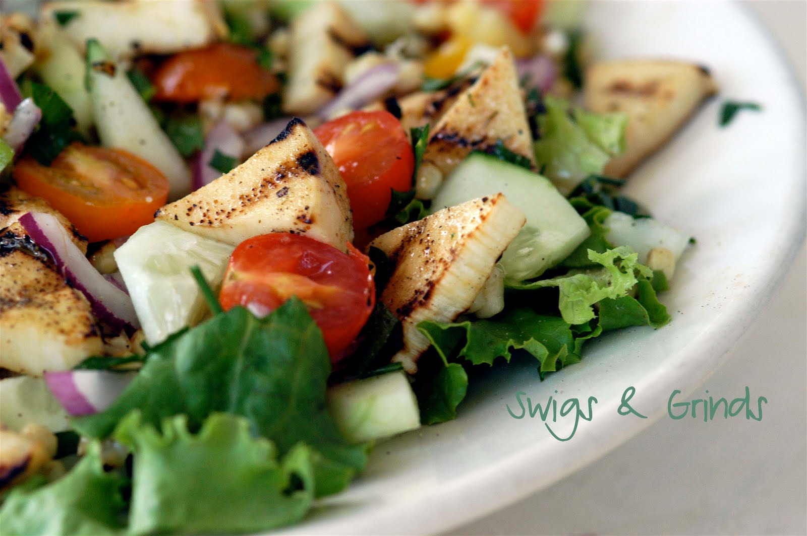 Swigs and Grinds Grilled Heart of Palm Salad