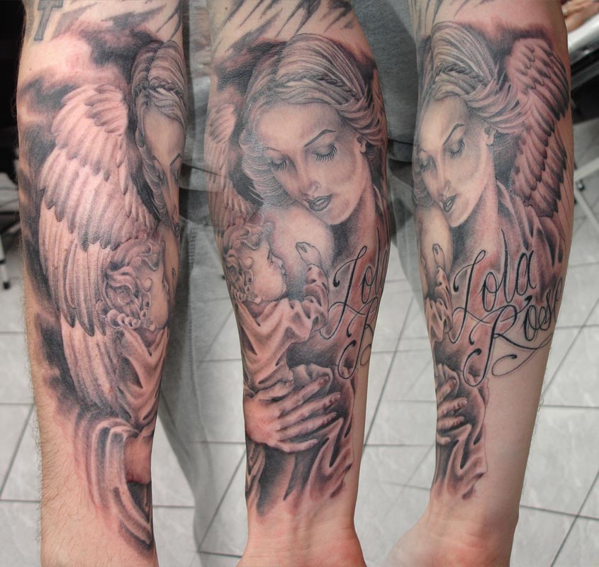 crying angel tattoo