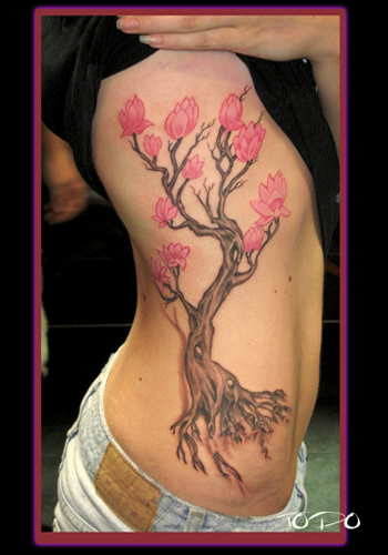 cherry blossom tree tattoos for women. tree tattoo designs. tree