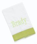 White Towel with Green Trim