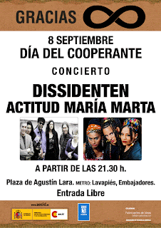 Concierto por el día del Inmigrante  con Disidenten y Actitud María Marta el 8/9/2008 en Plaza de Agustín Lara Lavapiés Madrid