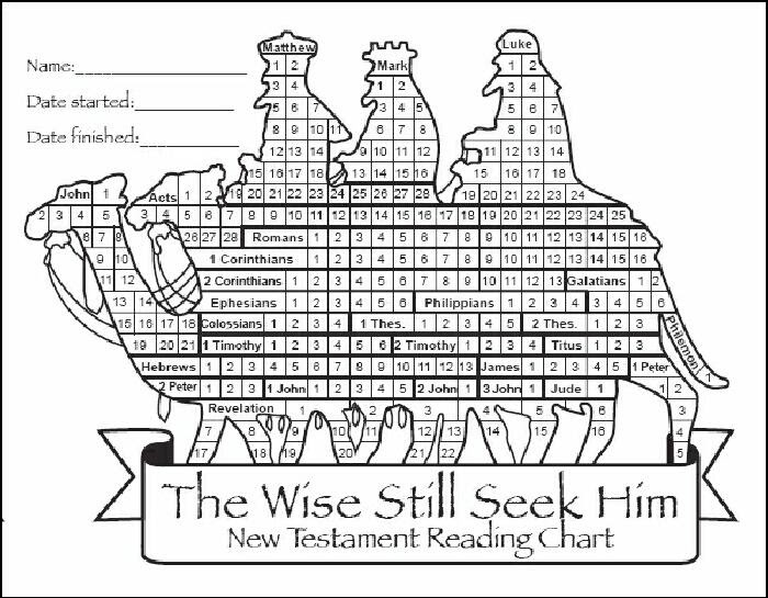 early morning seminary in south florida new testament scripture reading chart for new testament