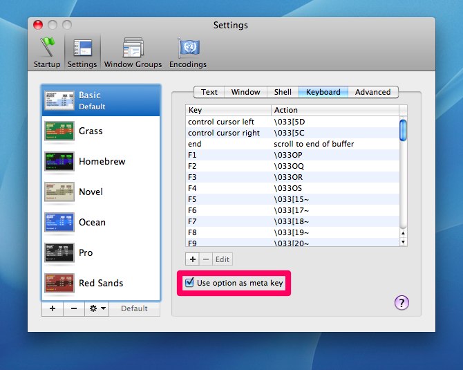 satomacoto TerminalでOptionキーをMetaキーとして使う