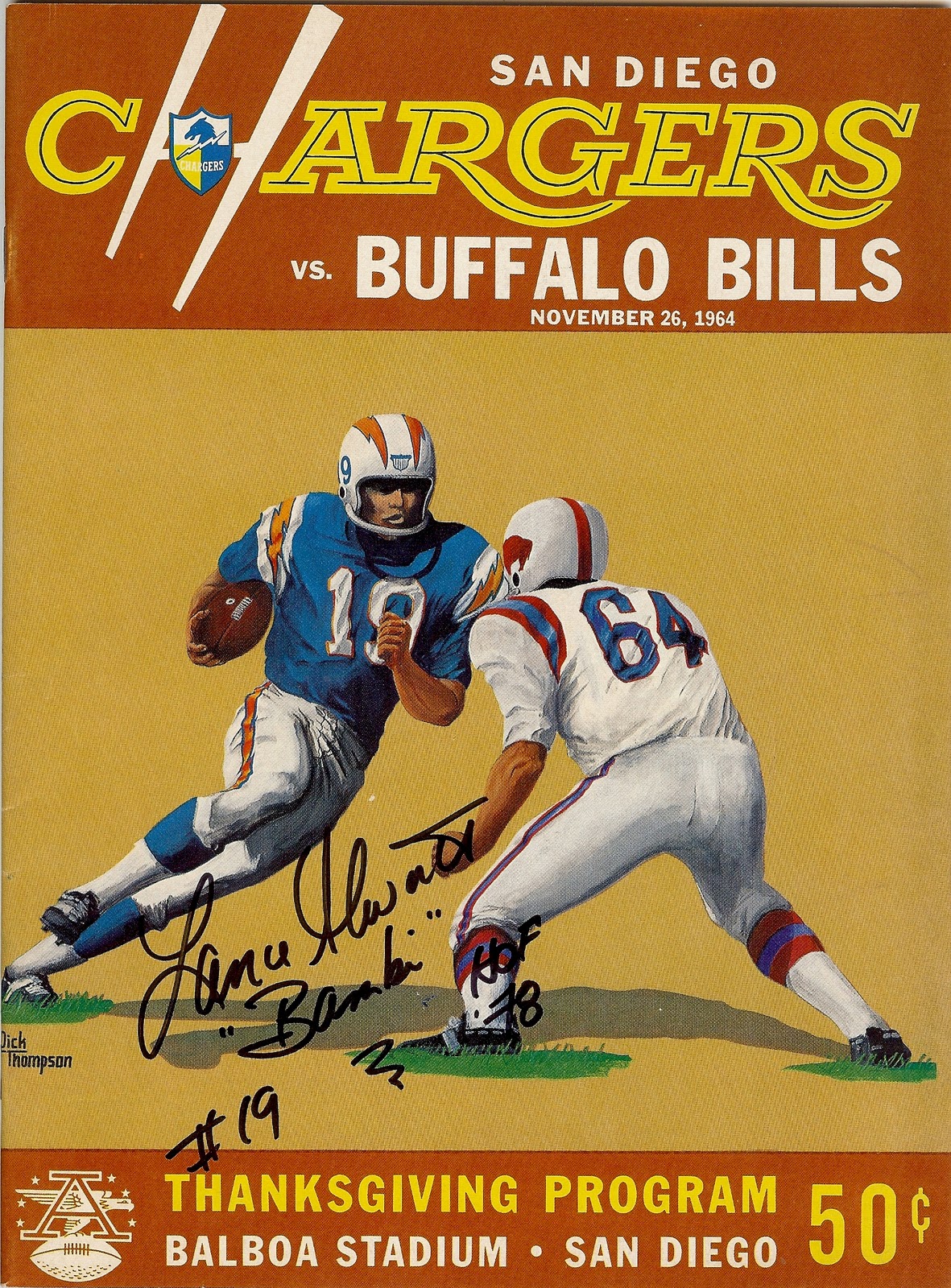 Happy Thanksgiving – Bills vs. Chargers, 1964 – Tales from the AFL