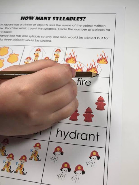 Syllables Activity Fire Themed