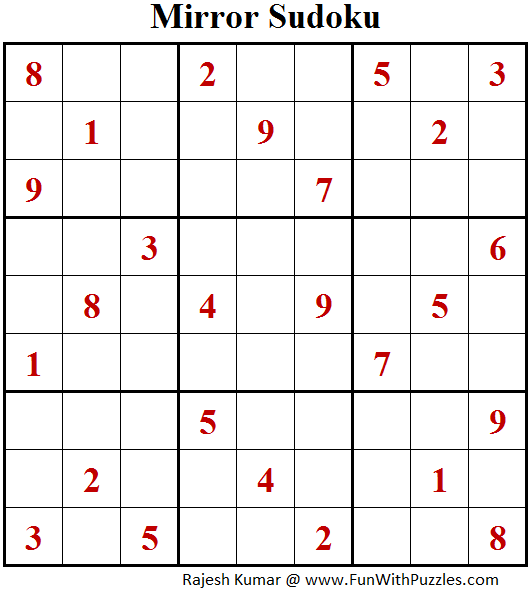 Mirror Sudoku (Fun With Sudoku #175)