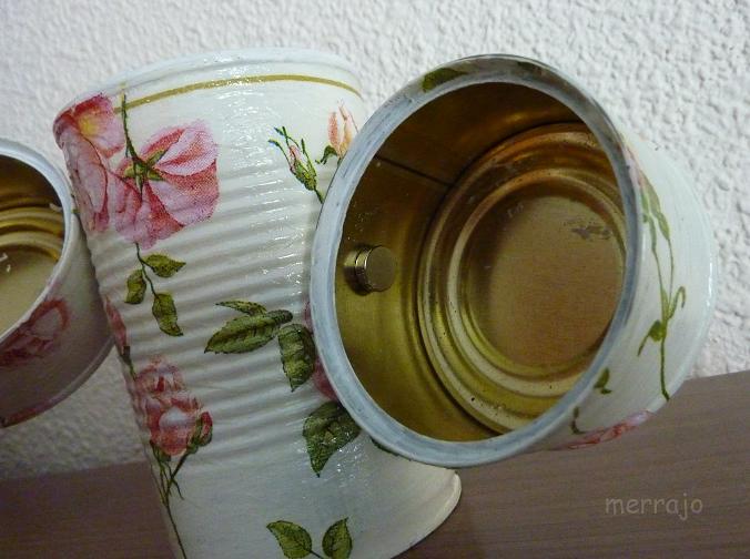 Manualidades merrajo & yoli Latas decoradas con decoupage