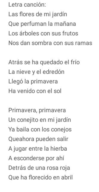 Afbeeldingsresultaat voor la primavera llego letra