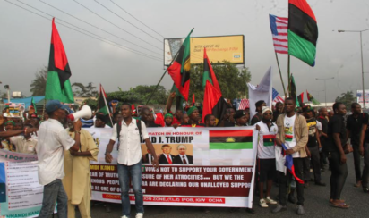 IN PICTURES: IPOB holds rally in support of Donald Trump | Nigerian ...