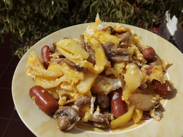 Revuelto champinones huevo thermomix
