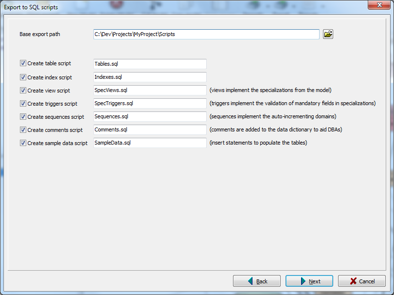 create script for all objects in database with data ... Semantic Data Modeling: Creating a relational database - generate scripts
