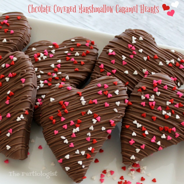 The Partiologist Chocolate Covered Caramel Marshmallow Hearts!
