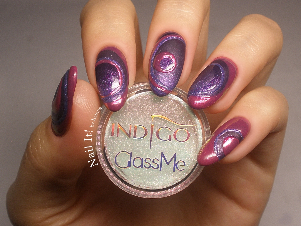 "3D Matt & Shine" nail art made with Indigo Nails GlassMe "Volcano